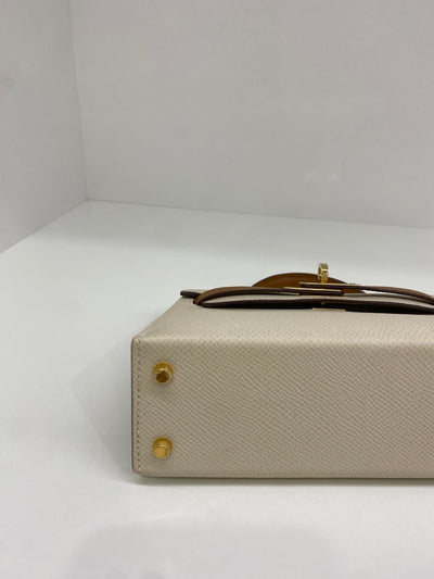 Hermes Mini Kelly Special Order Craie & Biscuit GHW