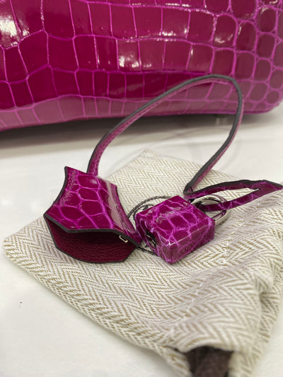 Hermes Birkin 30 Crocodile Niloticus Rose Pourpre PHW