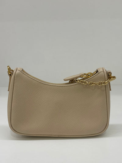Prada Re-edition Mini Shoulder Bag Beige GHW