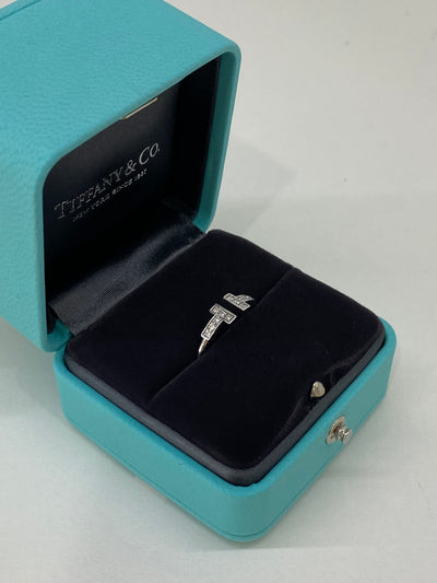 Tiffany & Co. T Diamond Wire Ring White Gold size 7