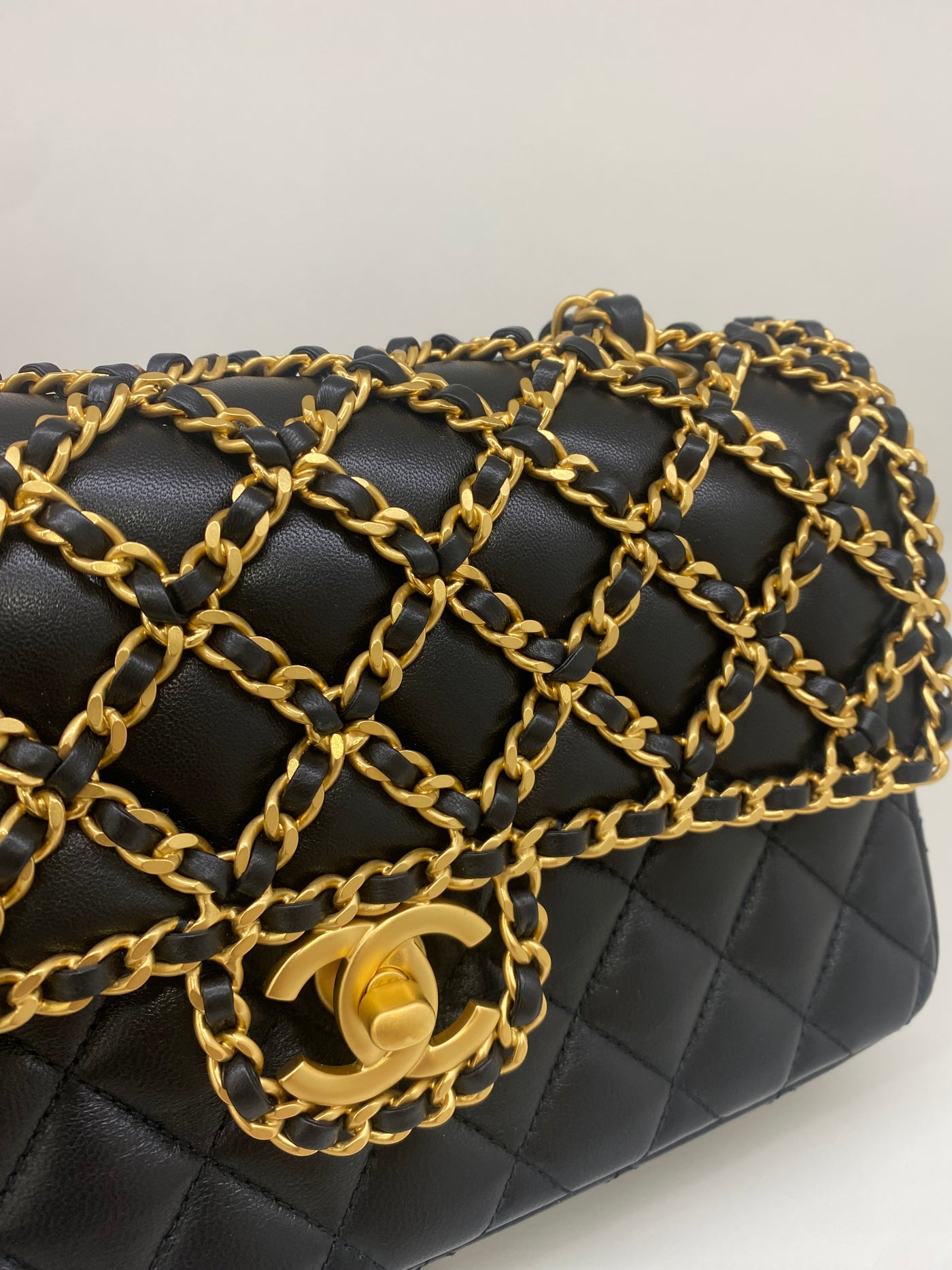 Chanel Woven Chain Classic Flap Exclusive Black GHW