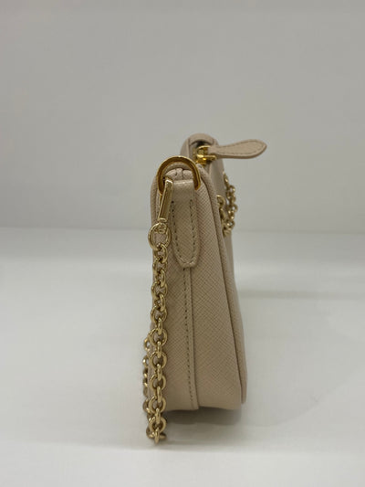 Prada Re-edition Mini Shoulder Bag Beige GHW