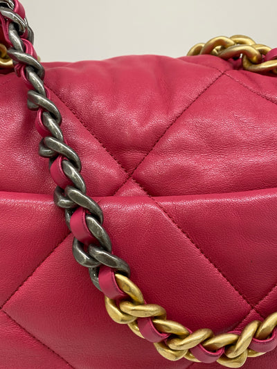 Chanel 19 Large (Medium) Fuchsia Pink GHW