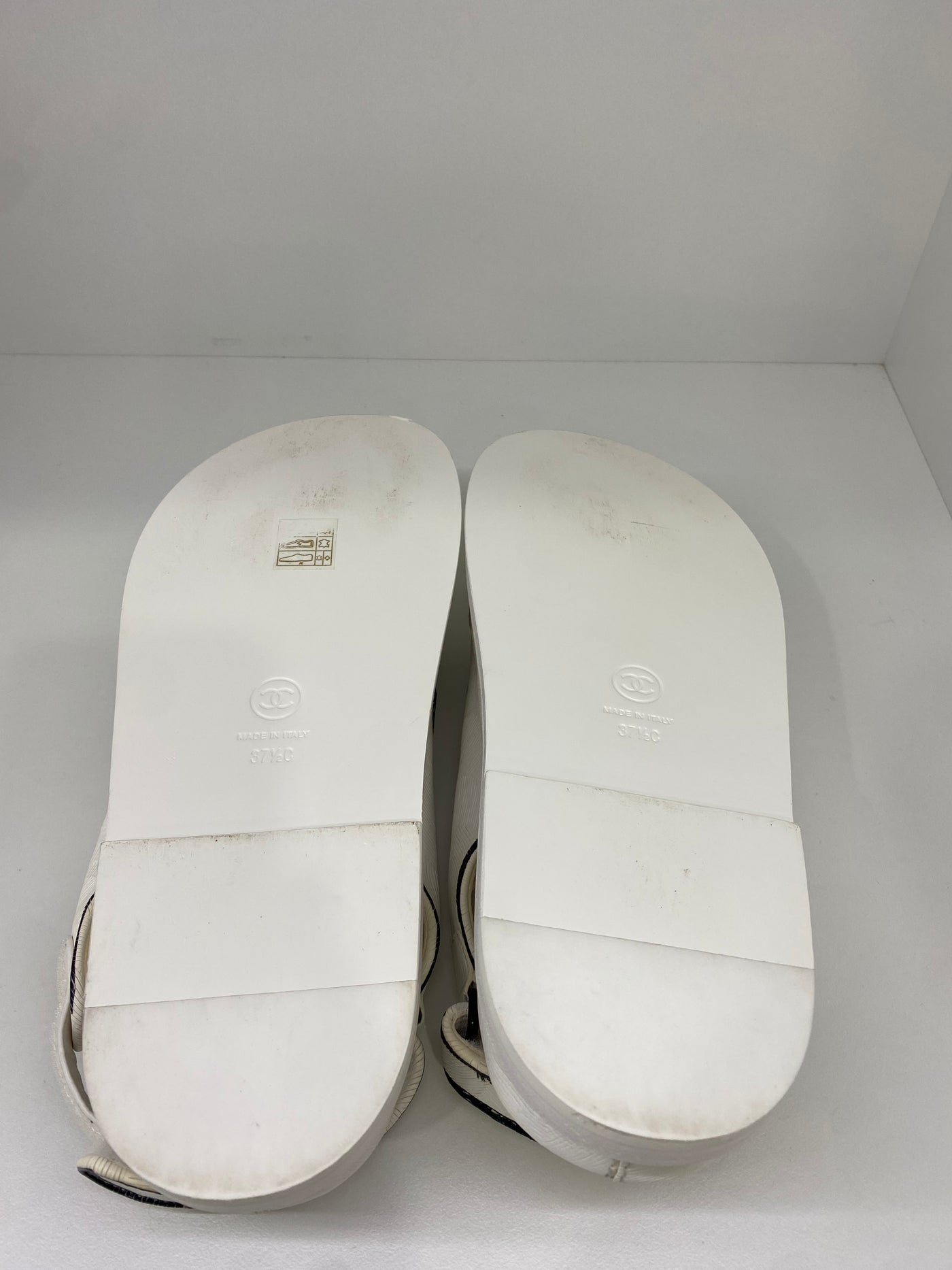 Chanel Dad Sandals Black & White Size 37.5