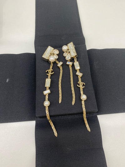 Chanel Clip On Crystal Earrings
