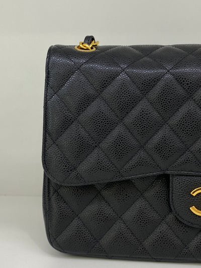 Chanel Classic Flap Large Jumbo Black Caviar GHW