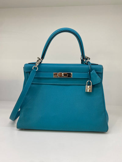 Hermes Kelly Blue Jean 28 PHW