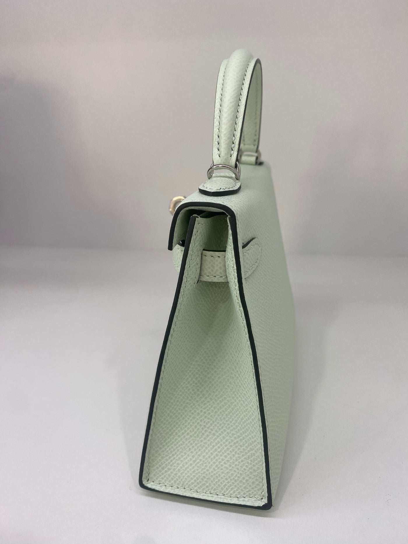 Hermes Mini Kelly Vert Fizz PHW