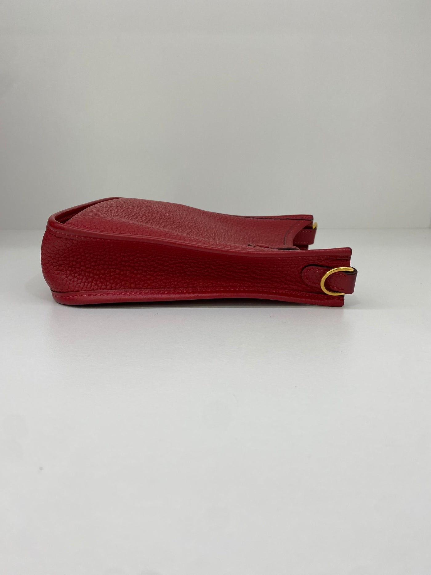 Hermes Mini Evelyne Clemence Rouge Casaque GHW