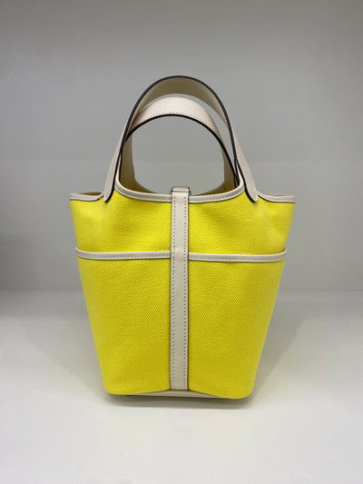 Hermes Picotin 18 Cargo Jaune Citron/Nata