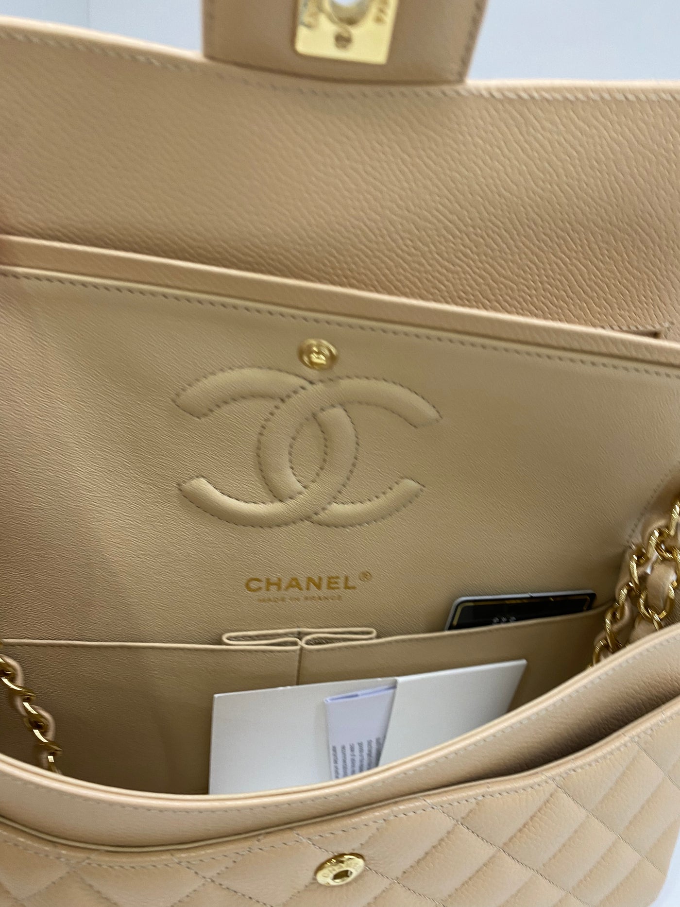 Chanel Classic Flap Medium Beige GHW
