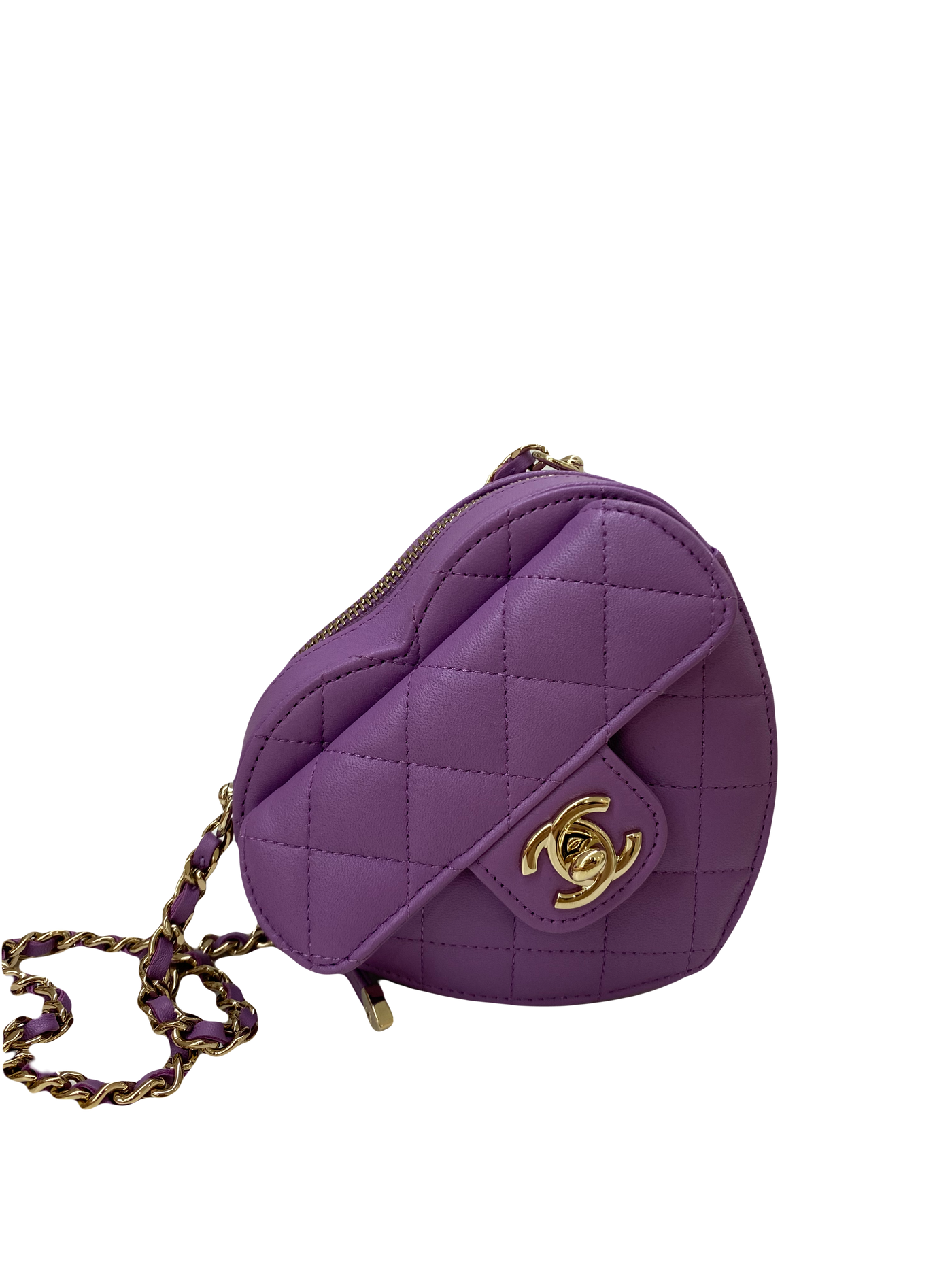 Chanel Heart Bag Purple Small