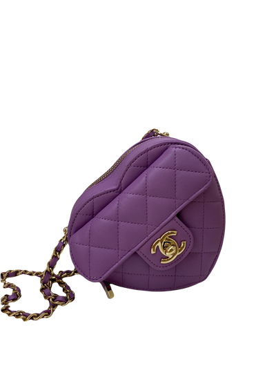 Chanel Heart Bag Purple Small