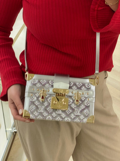 Louis Vuitton Petite Malle Silver & Purple Sequin *Limited Edition*
