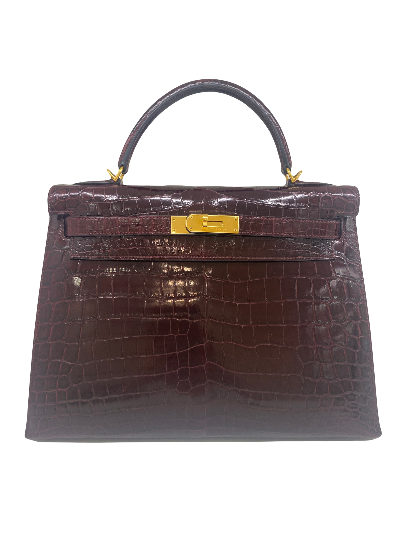 Hermes Kelly 32 - Shiny Alligator Bordeaux GHW 2014