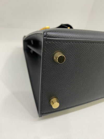 Hermès Kelly 25 Sellier Noir GHW