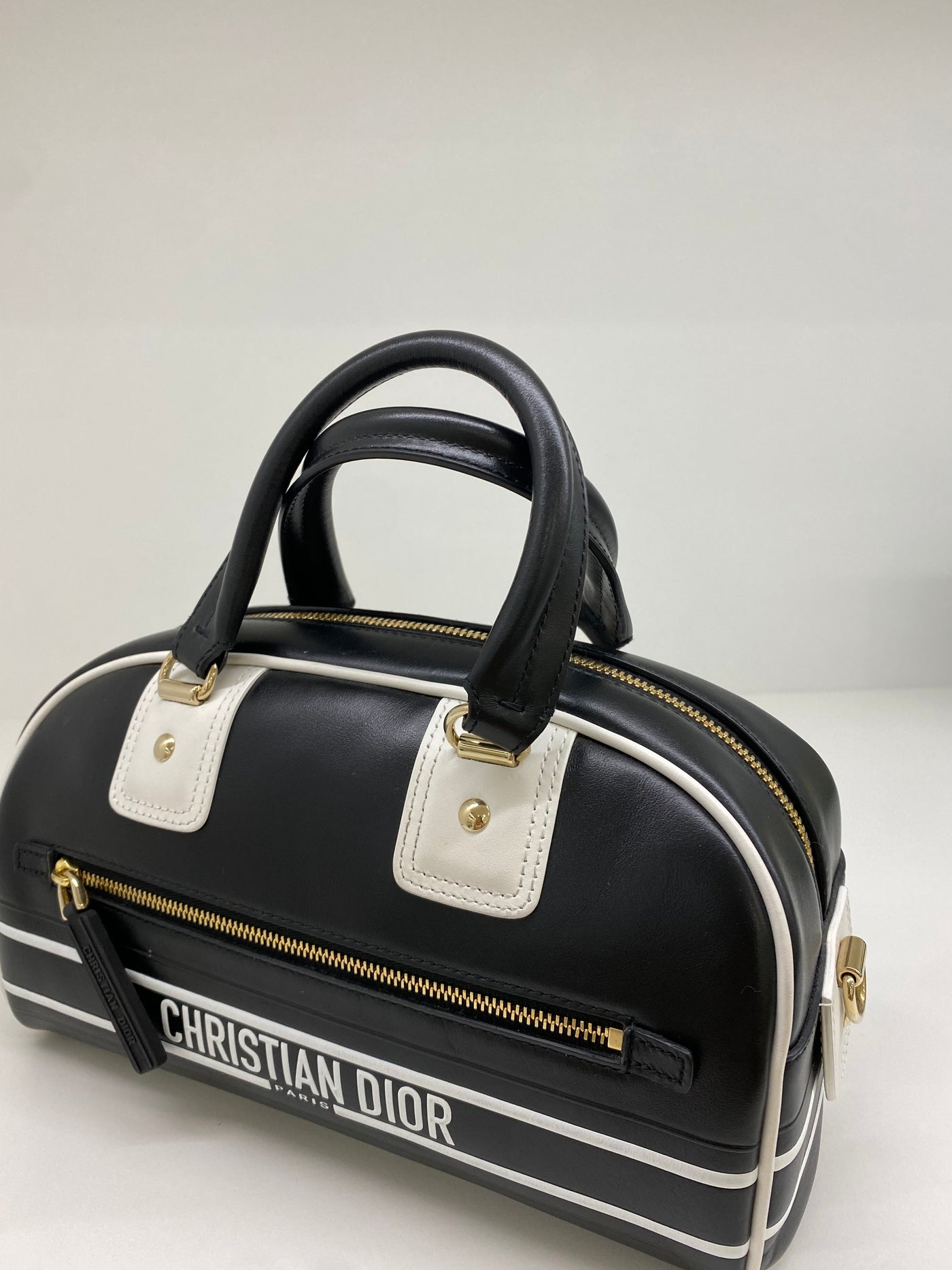 Christian Dior Bowling Bag - White & Black