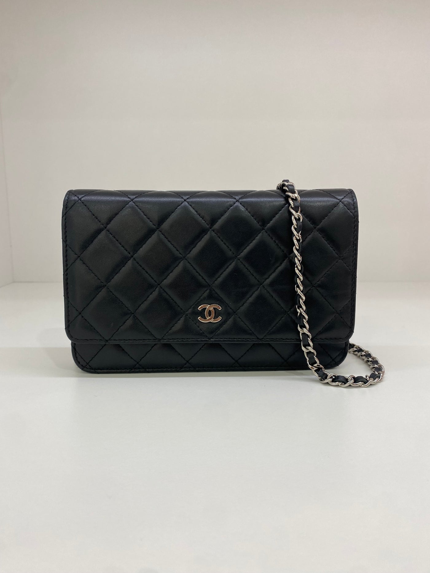 Chanel WOC Lambskin Black SHW