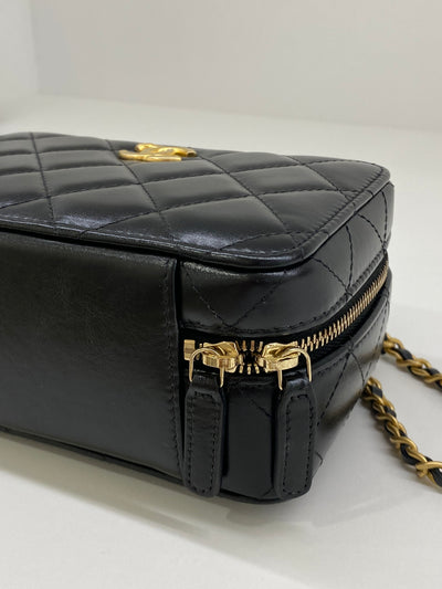 Chanel Vanity Top Handle Black Lambskin