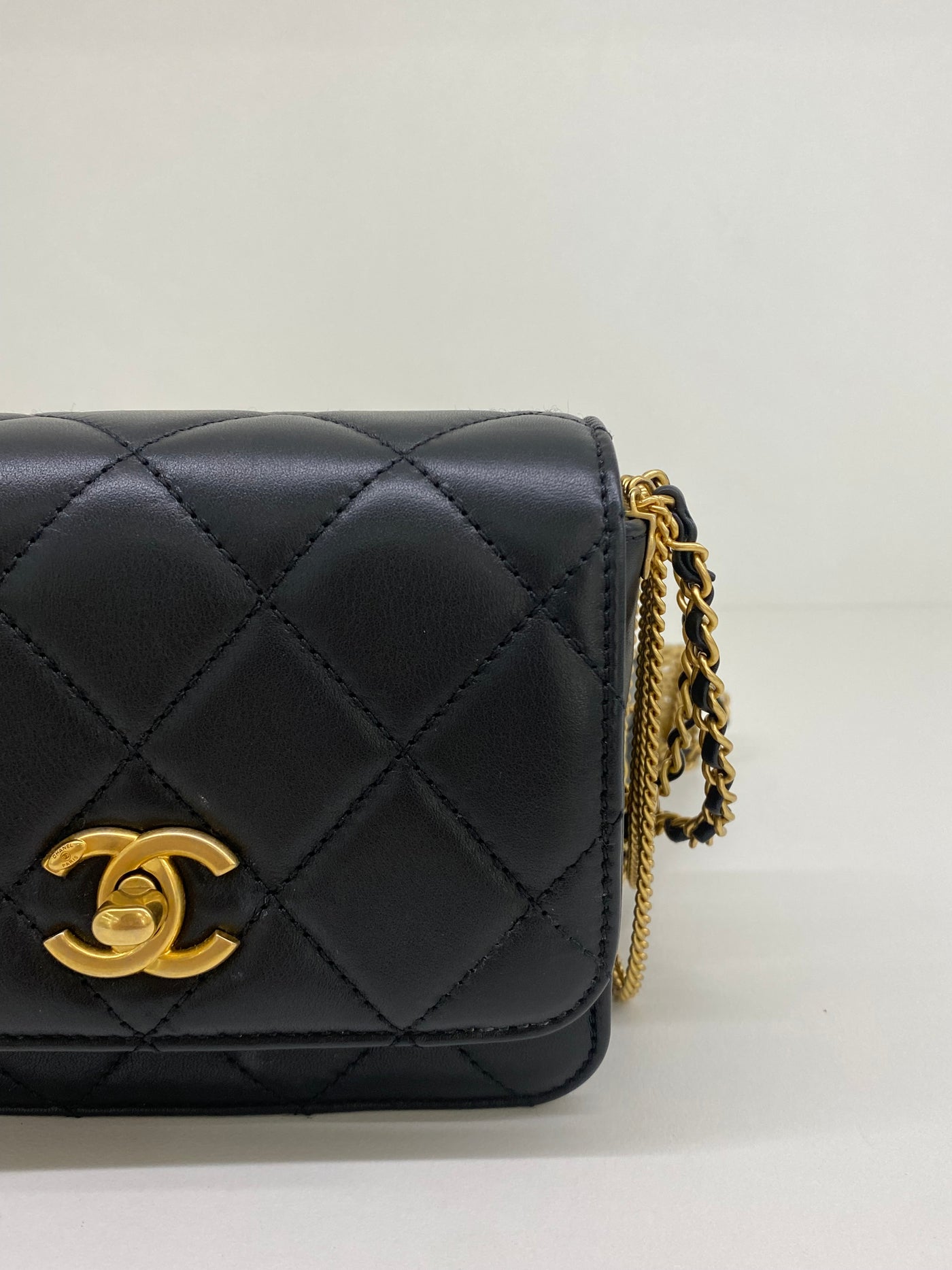 Chanel Mini Classic Chain Detail Black GHW