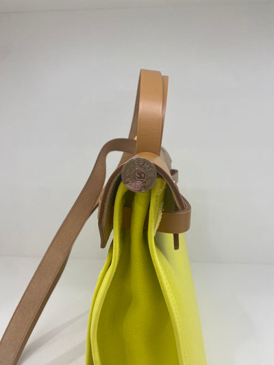 Hermes Herbag 31 PM - Lime PHW (c stamp)