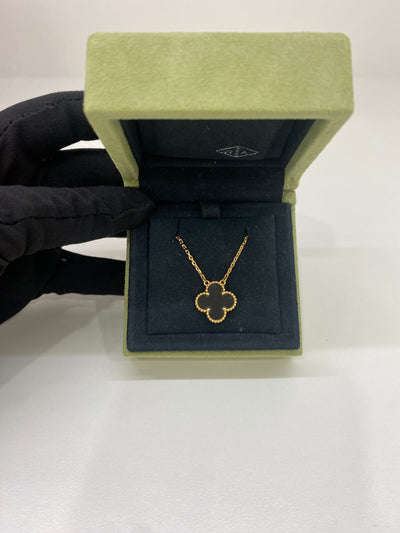 Van Cleef & Arpels Vintage Alhambra Pendant Onyx & Gold