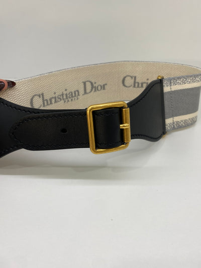 Christian Dior Saddle Belt Grey
