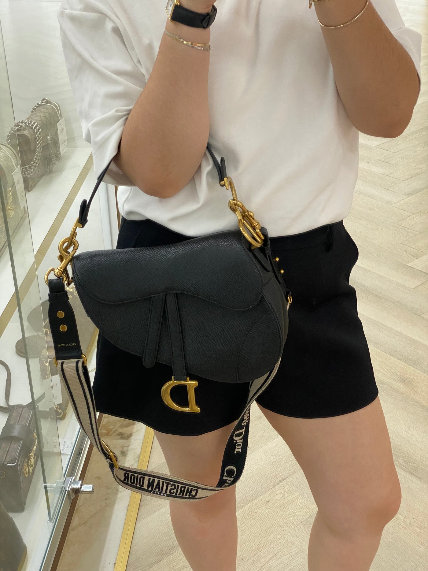 Dior Saddle Black GHW (with strap)