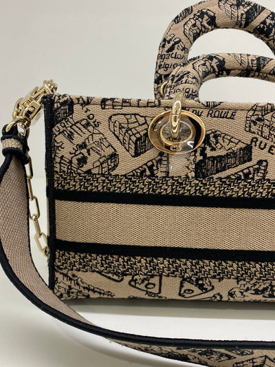 Dior Lady Dior - mini rectangle beige & black