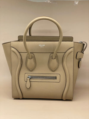 Celine Luggage Tote Beige SHW