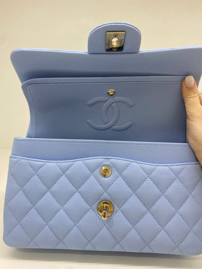 Chanel Classic Flap Small - Light blue CGHW (microchipped)