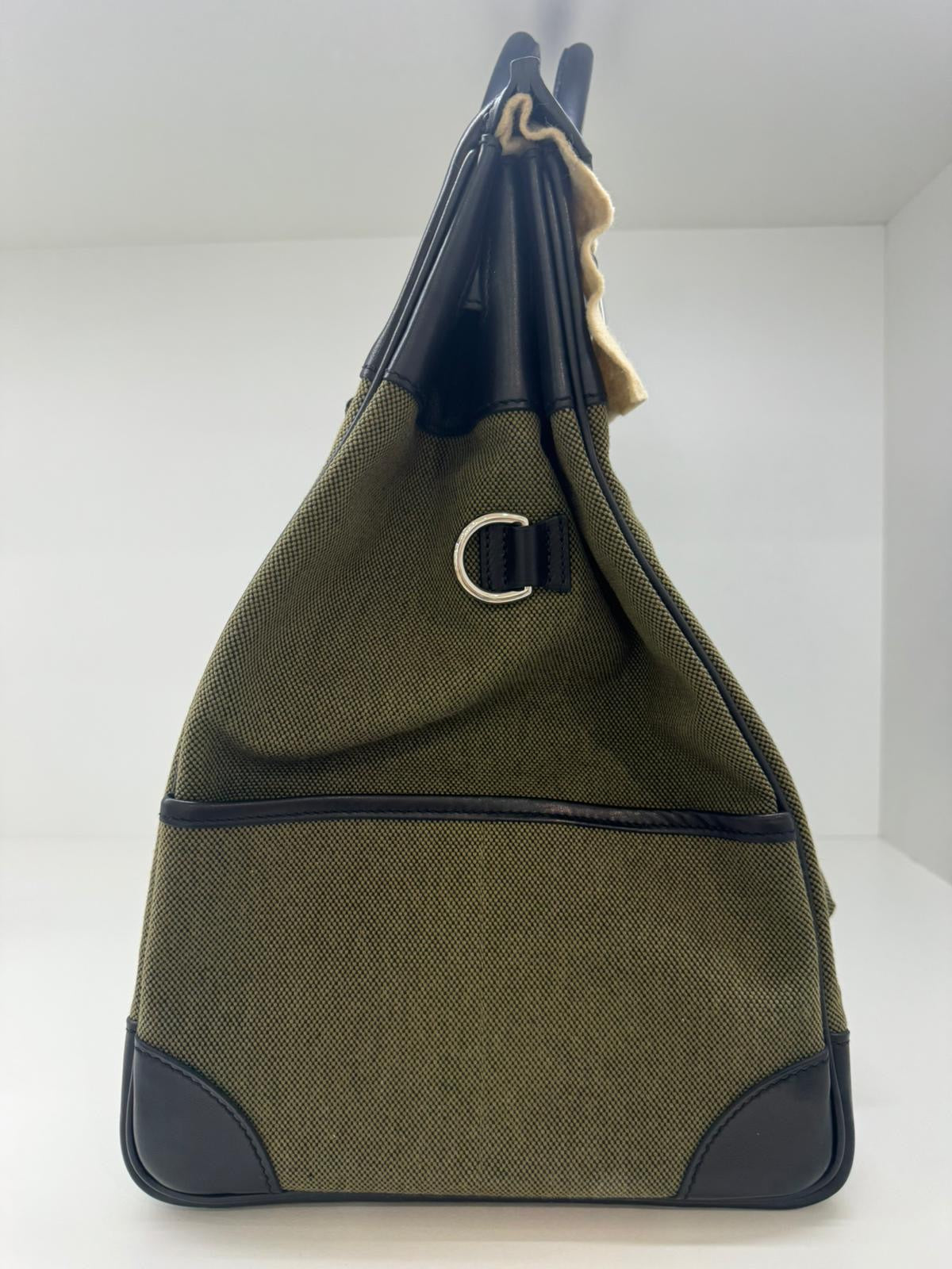 Hermès Cargo HAC Birkin 40 Military Green and Black box leather Bag