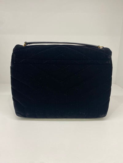 Saint Laurent Velvet LouLou Bag Black GHW