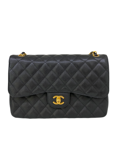 Chanel Classic Flap Large Jumbo Black Caviar GHW