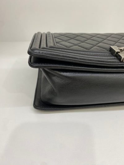 Chanel Boy Bag Black Lambskin SHW