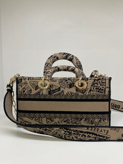Dior Lady Dior - mini rectangle beige & black