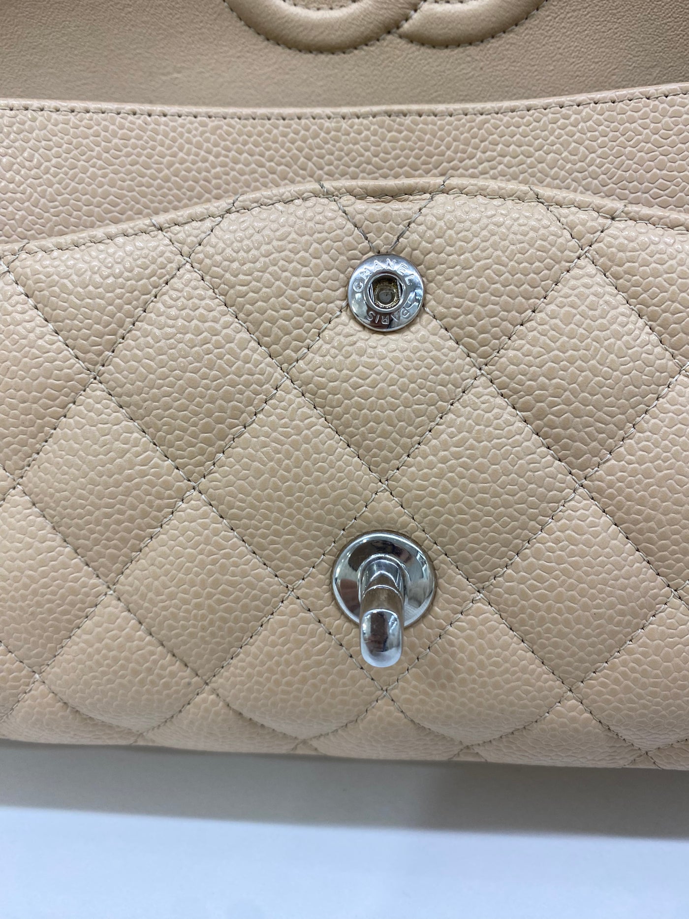 Chanel Classic Flap Medium - Beige SHW (microchipped)