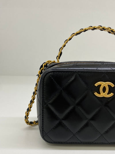 Chanel Vanity Top Handle Black Lambskin