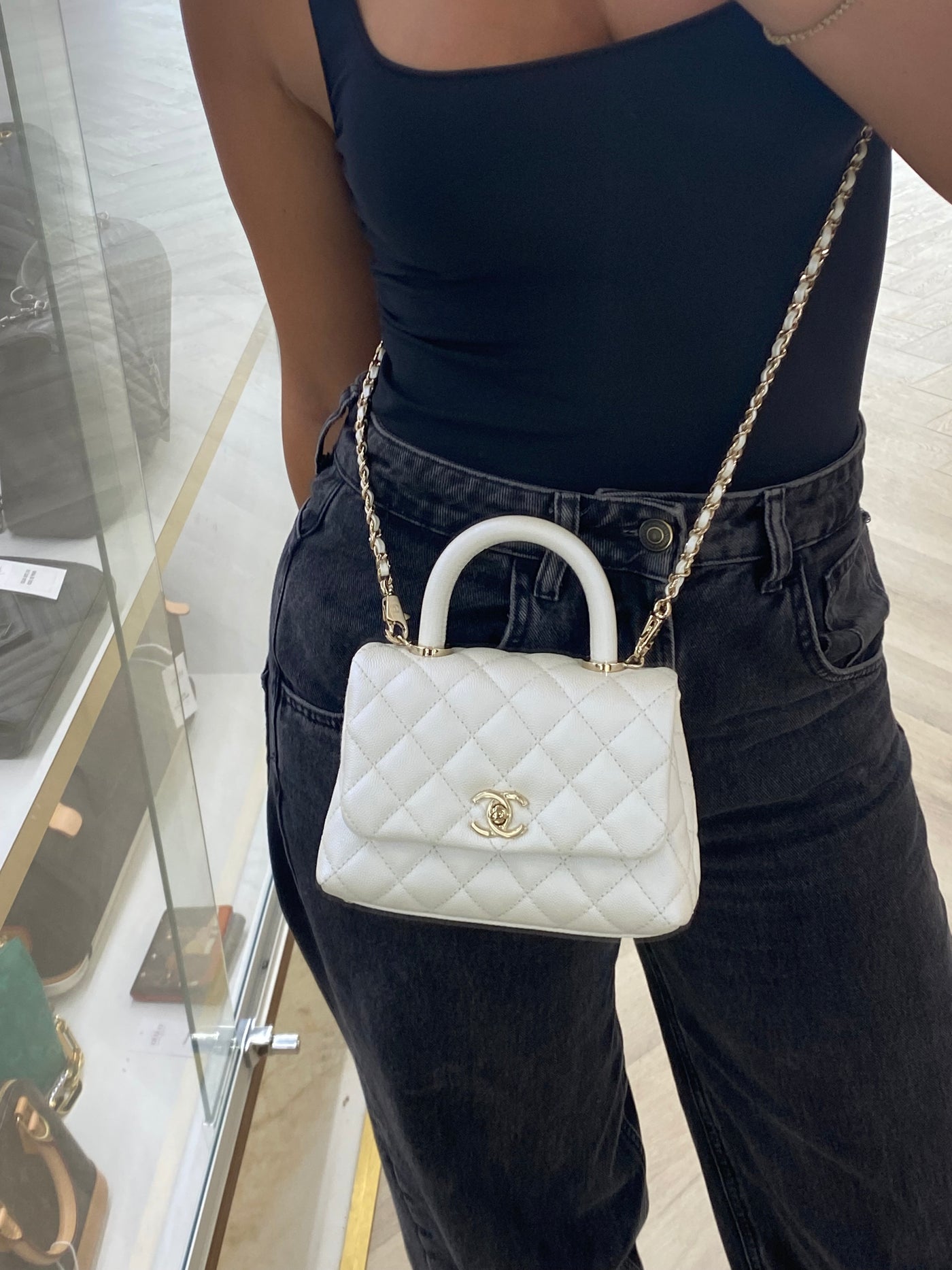 Chanel Coco Handle Extra Mini - White Iridescent