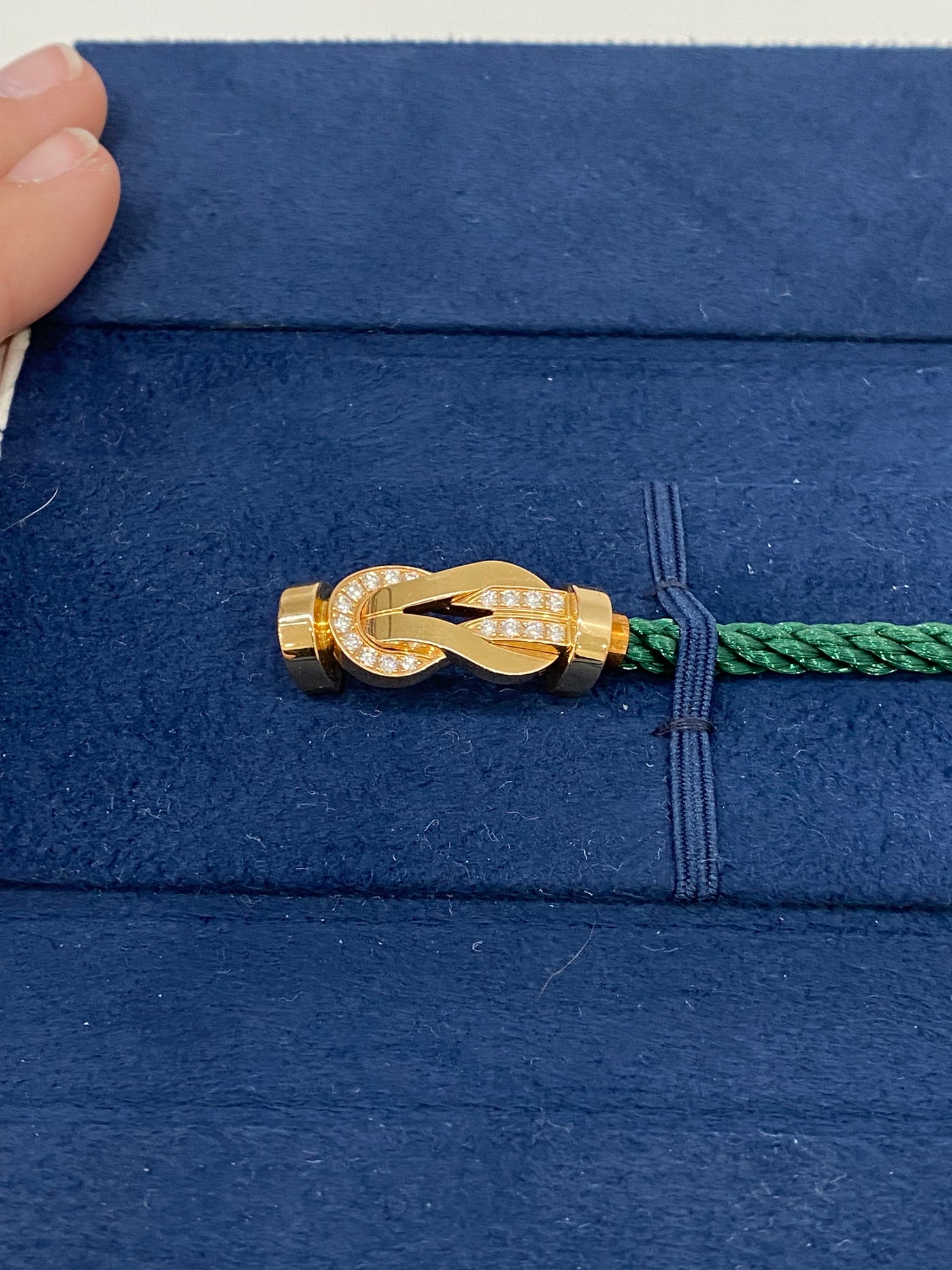 Fred Infinie Half Pave Diamond Bracelet Green RG