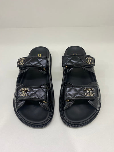 Chanel Dad Sandal Slide Black - Size 36.5