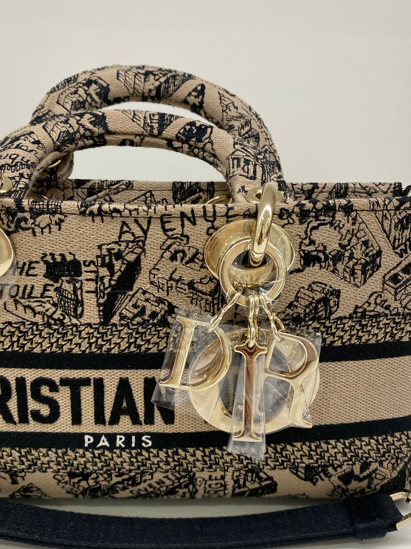Dior Lady Dior - mini rectangle beige & black