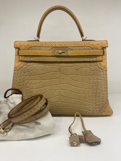 Hermes Kelly 32 Limited Edition - Ghillies, Lizard, Ostrich & Alligator 2012
