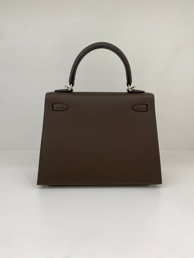 Hermes Kelly 25 Sellier Epsom Ecorce PHW