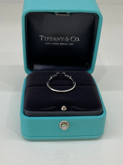 Tiffany & Co. T Diamond Wire Ring White Gold size 7