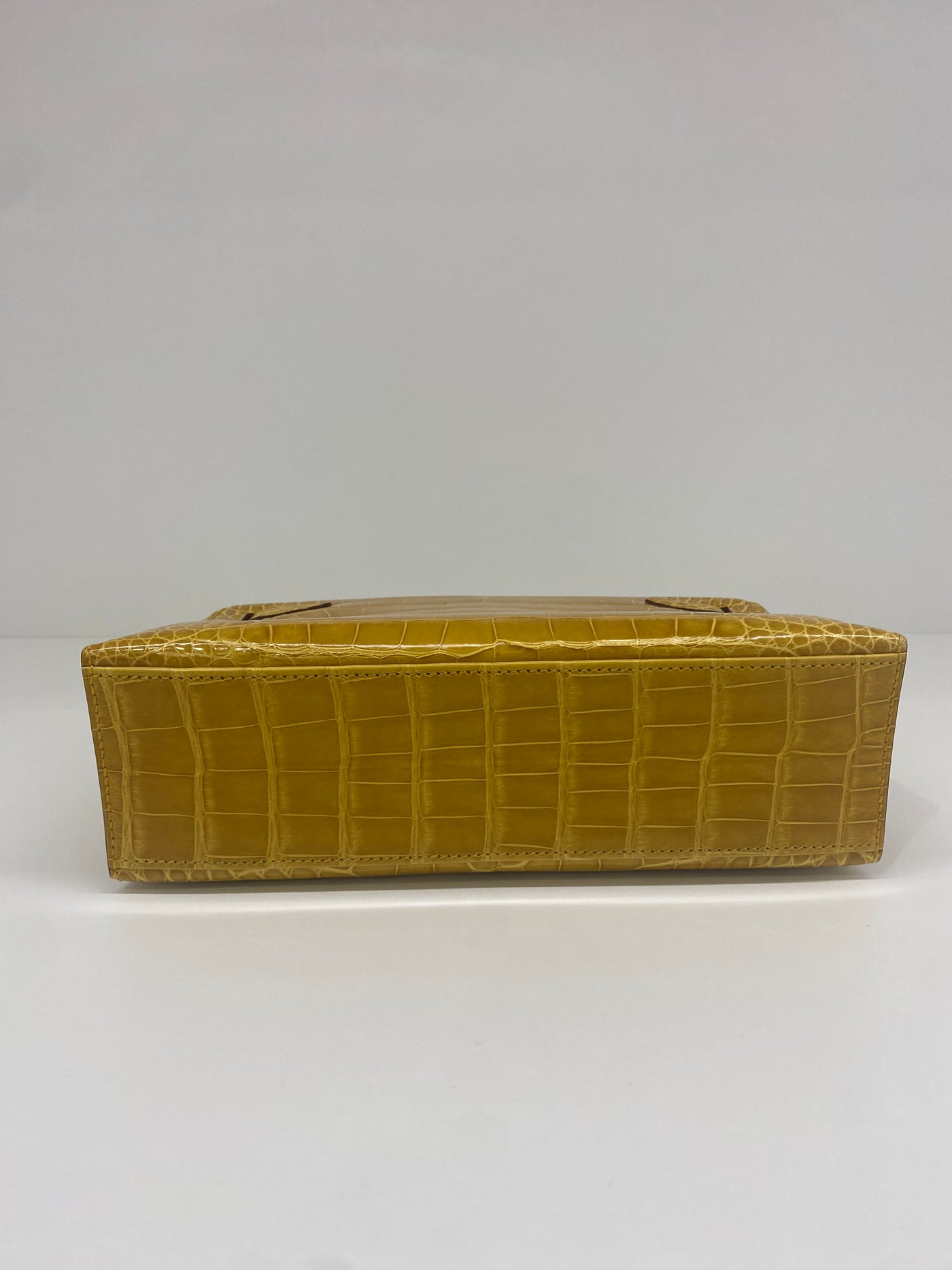 Hermes Kelly Pochette - Amber GHW - Shiny Alligator 2018