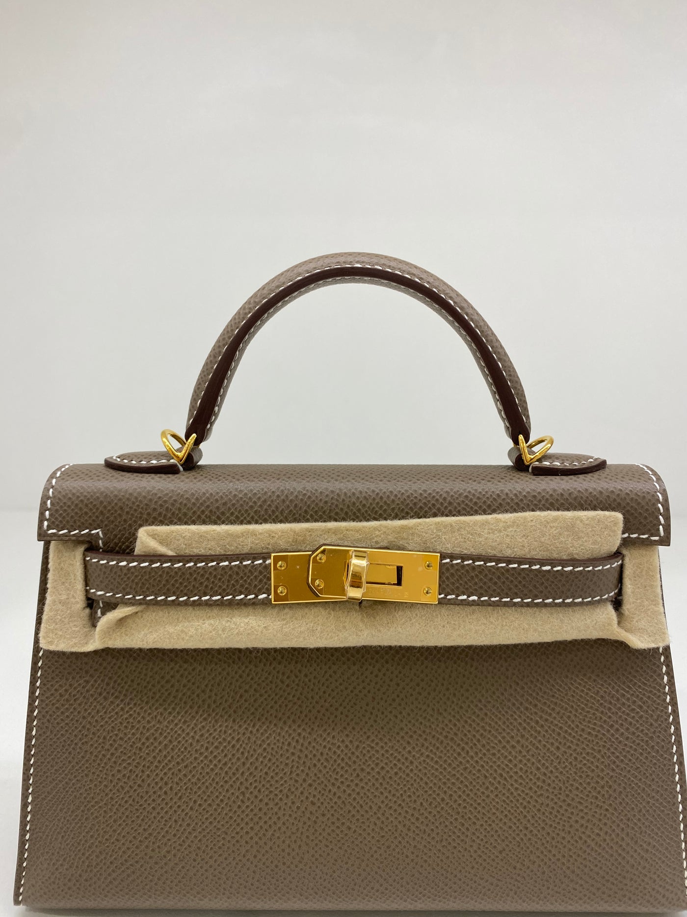 Hermes Mini Kelly Etoupe GHW