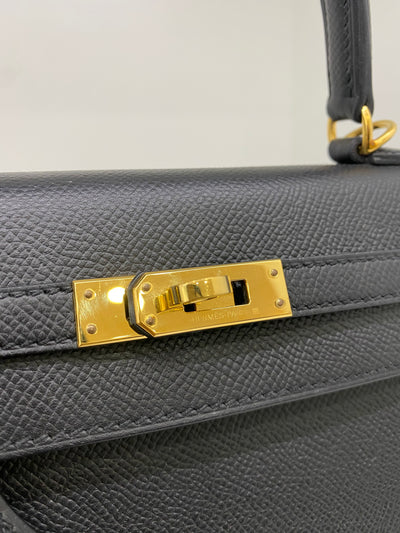 Hermès Kelly 25 Sellier Noir GHW