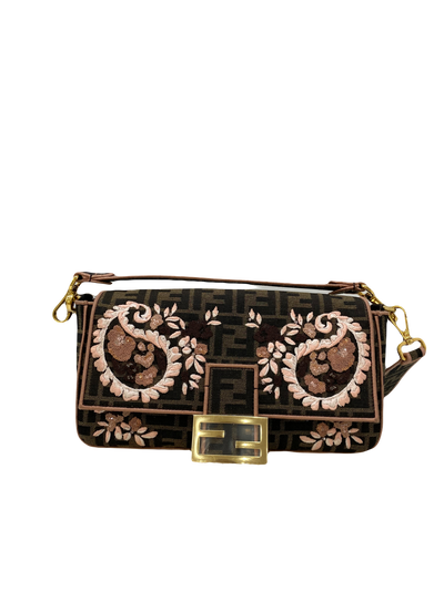 Fendi Baguette Brown Jacquard FF