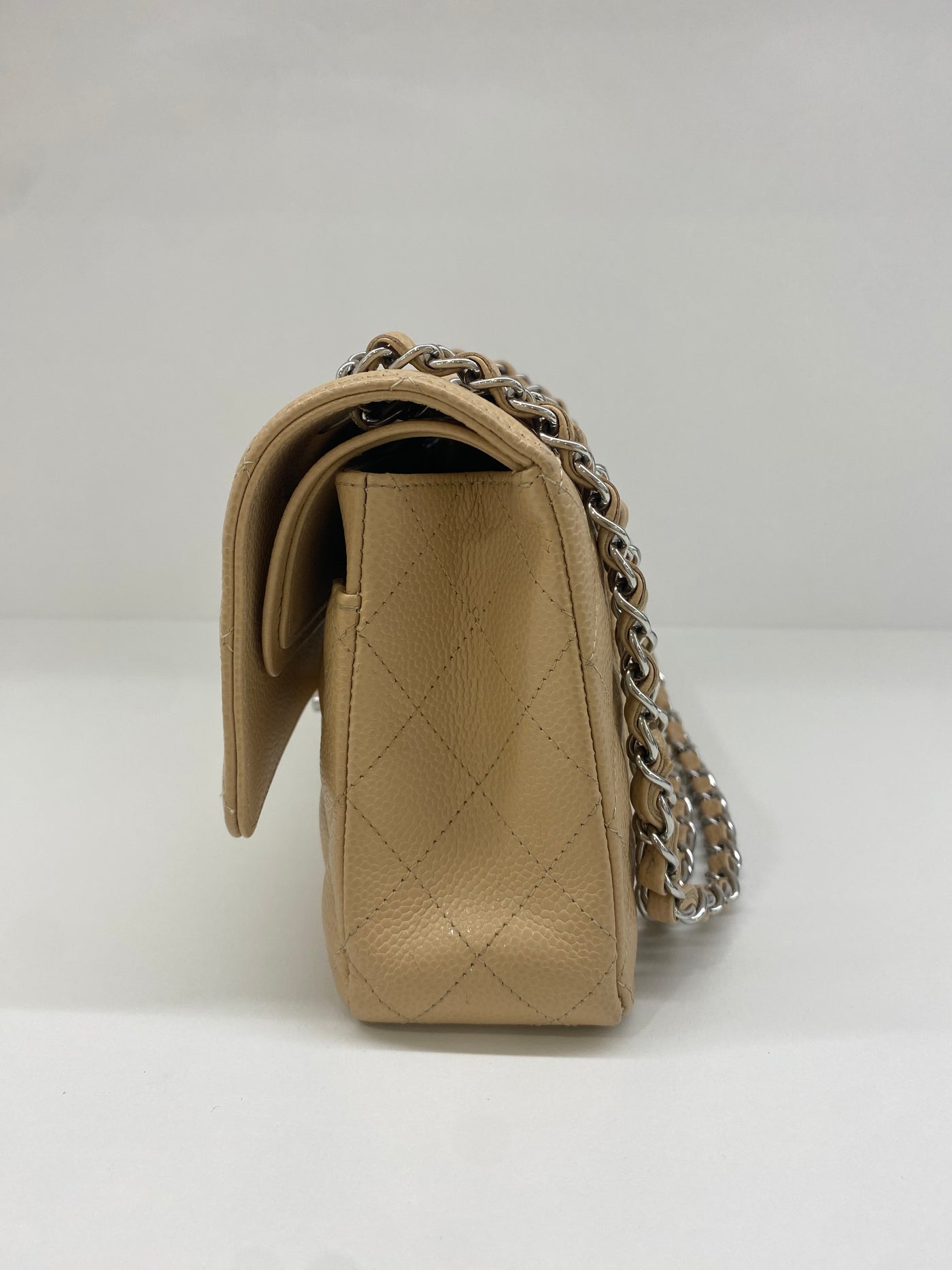 Chanel Classic Flap Medium - Beige SHW (microchipped)